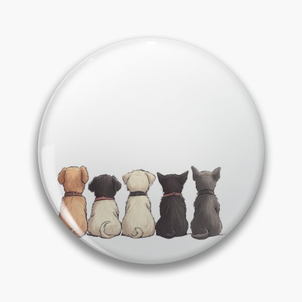 Item preview, From the back, cartoon dogs sit together designed and sold by Tee Studio.
