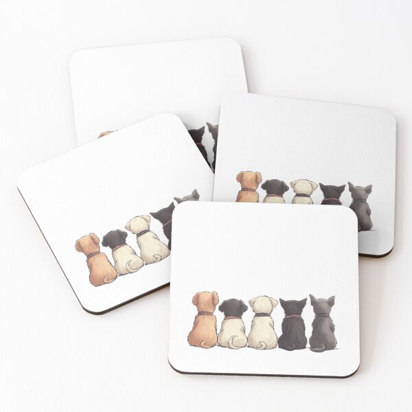 Item preview, From the back, cartoon dogs sit together designed and sold by Tee Studio.