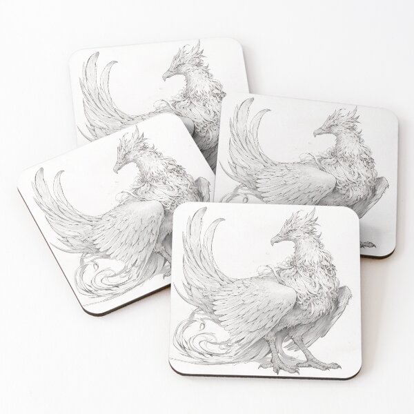 Item preview, Black and white phoenix drawing designed and sold by Pencil-Art.