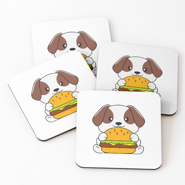 Item preview, Cute dog holding a burger with lettuce and tomato designed and sold by rasagamastore.