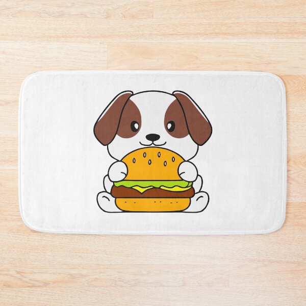 Item preview, Cute dog holding a burger with lettuce and tomato designed and sold by rasagamastore.