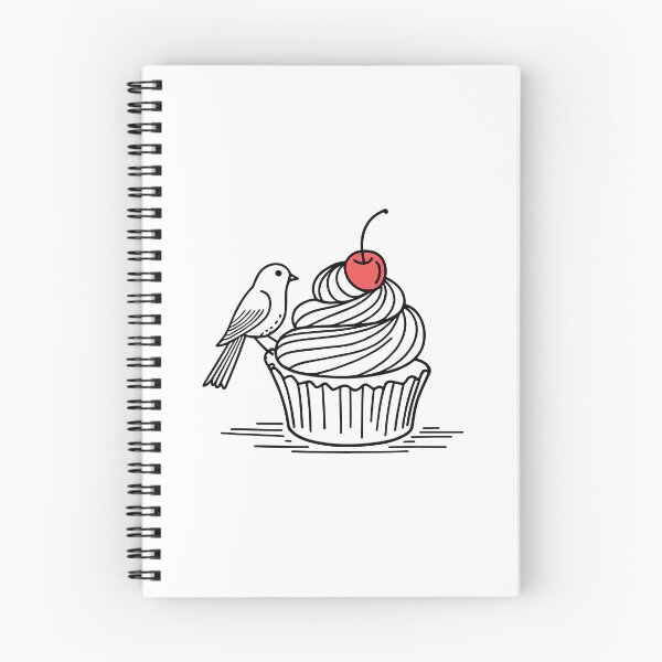 Item preview, Cute bird pecking a cupcake with a cherry on top designed and sold by rasagamastore.
