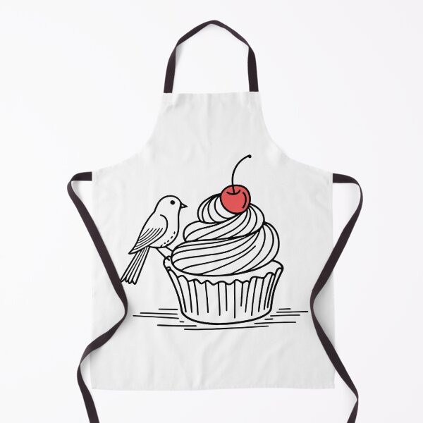 Item preview, Cute bird pecking a cupcake with a cherry on top designed and sold by rasagamastore.