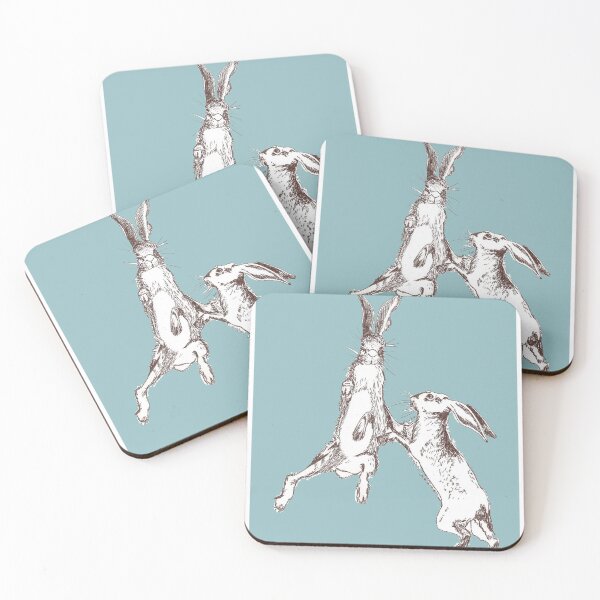 Item preview, Boxing Hares Blue designed and sold by ChloeBirnie.