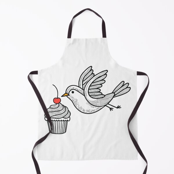 Item preview, Cute bird pecking a cupcake with a cherry on top designed and sold by rasagamastore.
