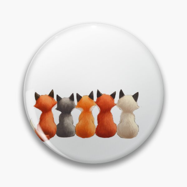 Item preview, Cartoon foxes sitting in a row, back designed and sold by Tee Studio.