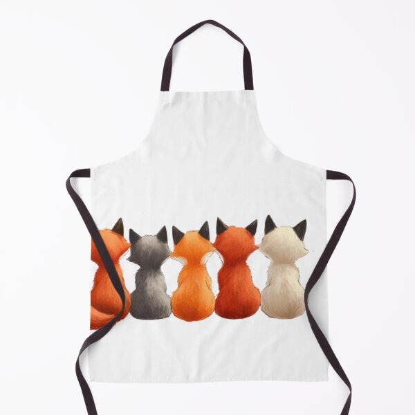 Item preview, Cartoon foxes sitting in a row, back designed and sold by Tee Studio.
