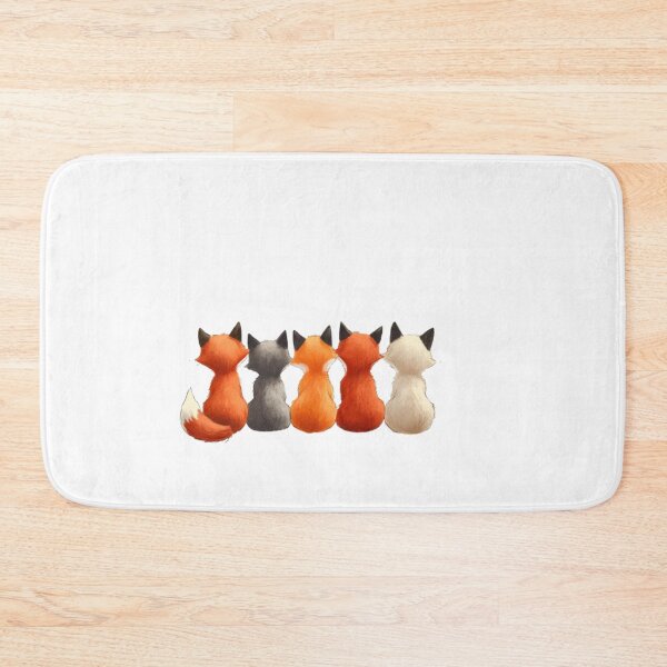Item preview, Cartoon foxes sitting in a row, back designed and sold by Tee Studio.