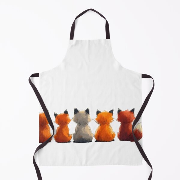 Item preview, Foxes in a row, cartoon style, back view designed and sold by Tee Studio.