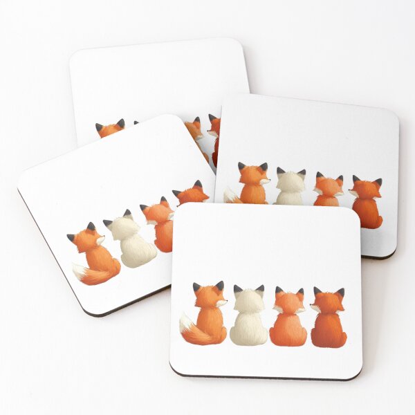 Item preview, Back view of cartoon foxes sitting. designed and sold by Tee Studio.