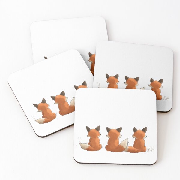 Item preview, Foxes sitting in a row, cartoon back. designed and sold by Tee Studio.