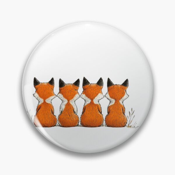 Item preview, Back view of foxes in a row, cartoon. designed and sold by Tee Studio.