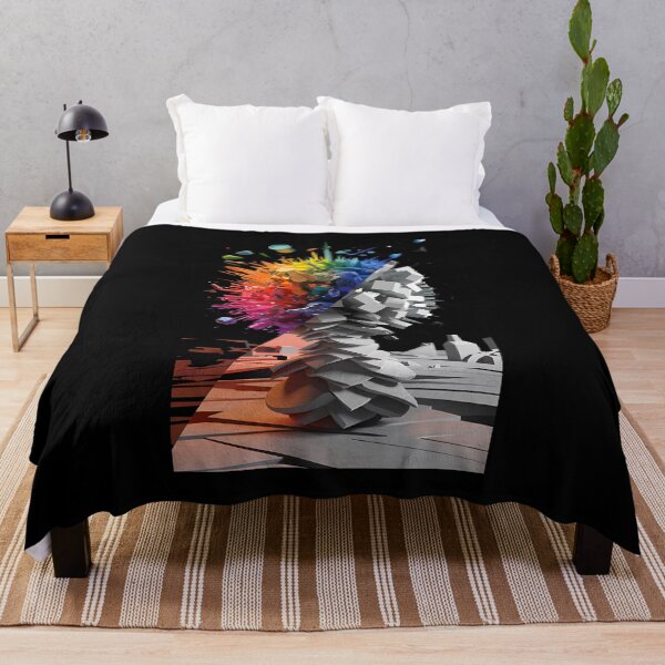 Item preview, Abstract Colorful Explosion Grayscale Geometric Modern Art Design designed and sold by janastefa.