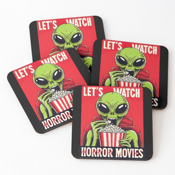 Item preview, Lets Watch Horror Movies Funny Alien designed and sold by TomFrontierArt.