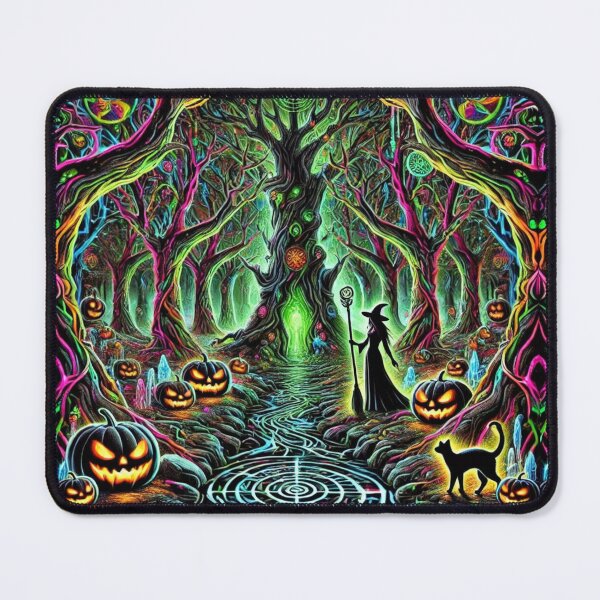 Item preview, Neon Glowing Wiccan Forest with Halloween Witch and Hidden Illusions designed and sold by Meta2Physical.