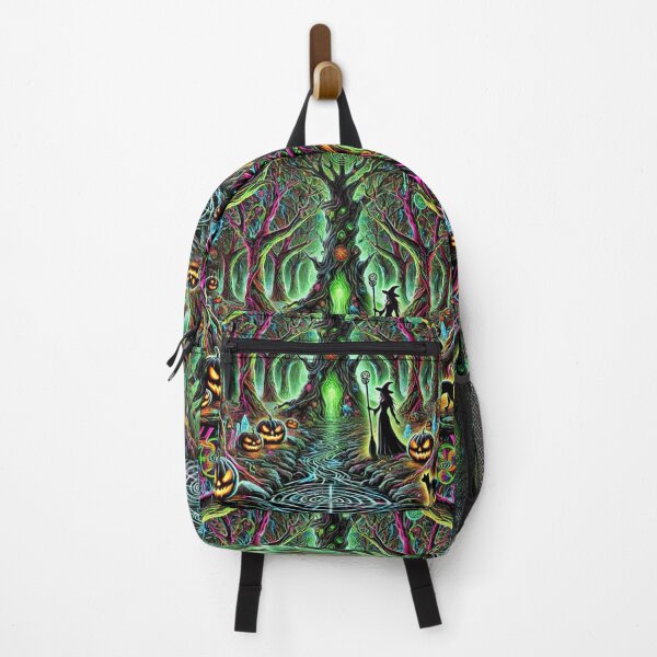 Item preview, Neon Glowing Wiccan Forest with Halloween Witch and Hidden Illusions designed and sold by Meta2Physical.