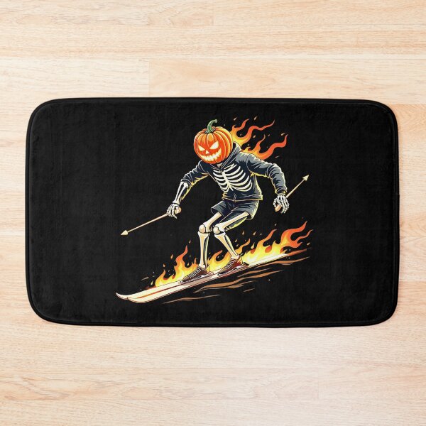 Item preview, Pumpkin Head Skeleton Skier - Halloween Ski Adventure T-Shirt designed and sold by AI-volution.