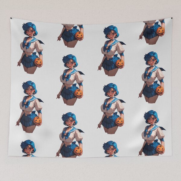 Item preview, Hot Halloween Girl with Blue hair designed and sold by WaifuBrowser.