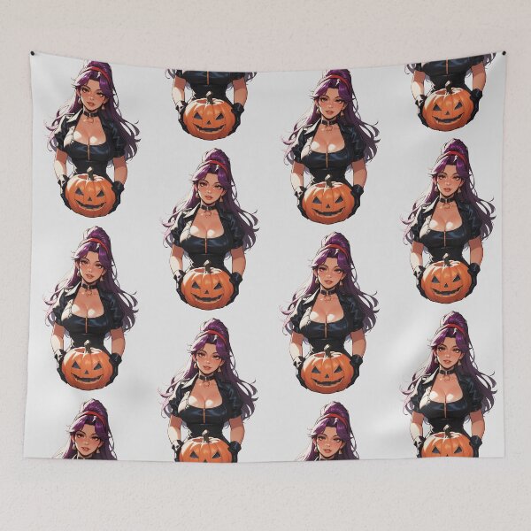 Item preview, Hot Halloween Girl with Purple hair designed and sold by WaifuBrowser.
