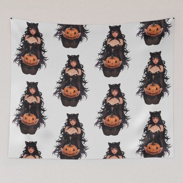 Item preview, Hot Halloween Girl with Black Hair designed and sold by WaifuBrowser.