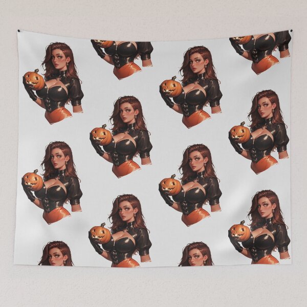 Item preview, Hot Halloween Girl with Brown hair designed and sold by WaifuBrowser.