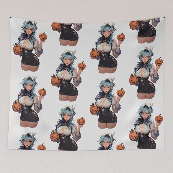 Item preview, Hot Halloween Girl with Blue hair designed and sold by WaifuBrowser.