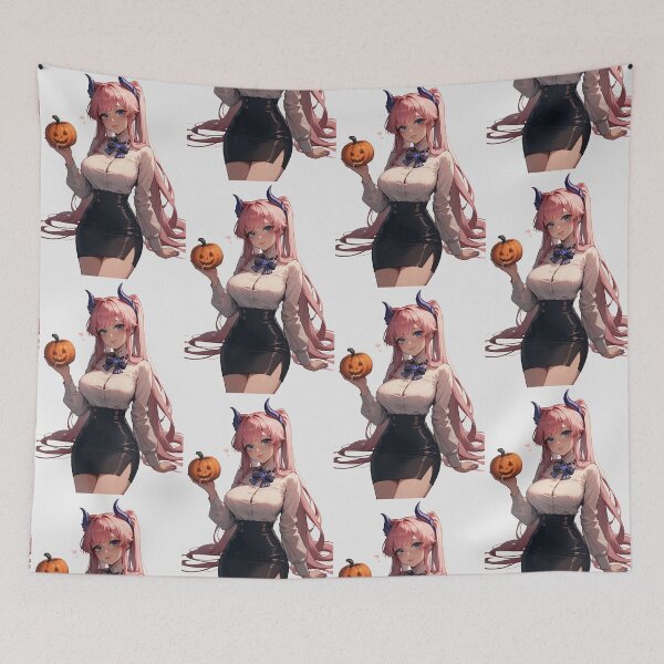 Item preview, Hot Halloween Girl with Pink hair designed and sold by WaifuBrowser.
