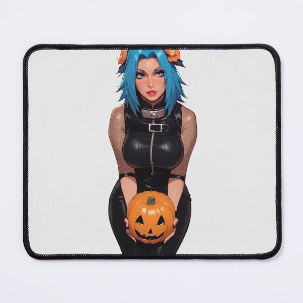 Item preview, Hot Halloween Girl with Blue hair designed and sold by WaifuBrowser.