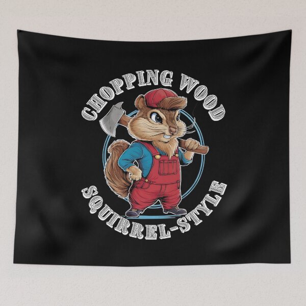 Item preview, Cute Lumberjack Squirrel Chopping Wood designed and sold by Taans-Creation.
