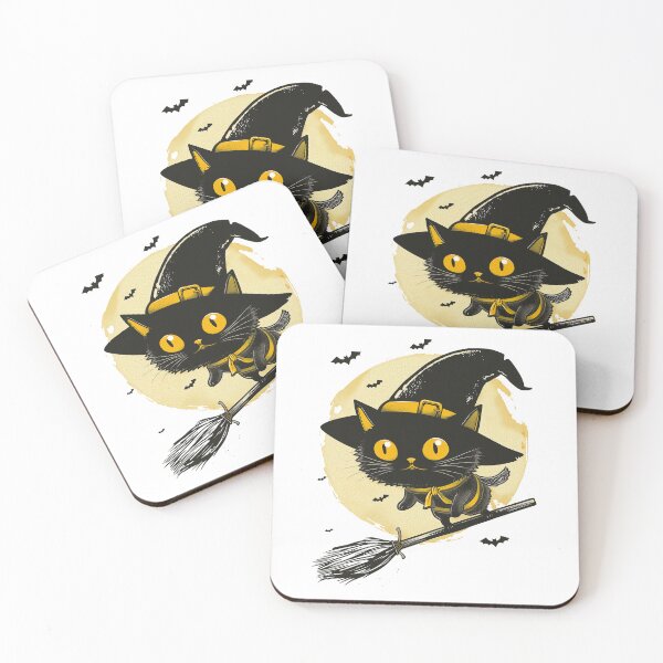 Item preview, Halloween Cat Riding Witch Broomstick  designed and sold by Wild-Co.