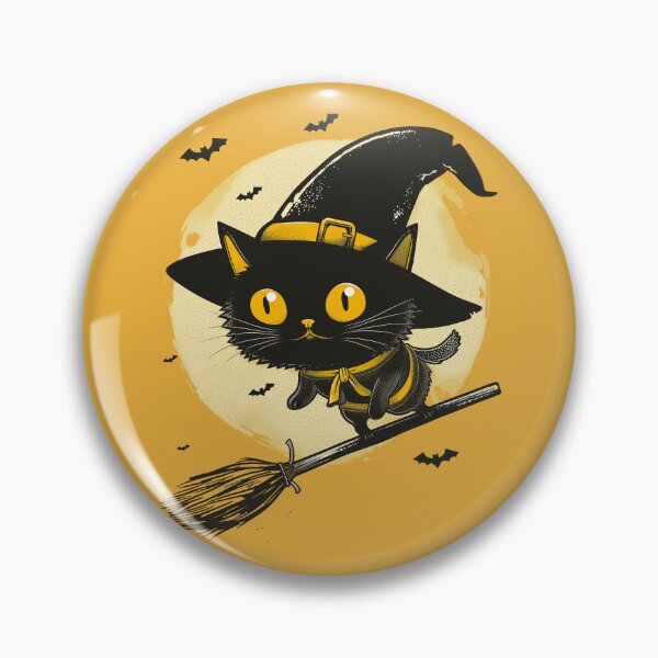 Item preview, Halloween Cat Riding Witch Broomstick  designed and sold by Wild-Co.