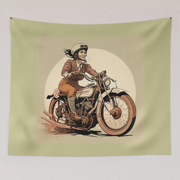 Item preview, Retro Biker Woman designed and sold by ianearthcore.