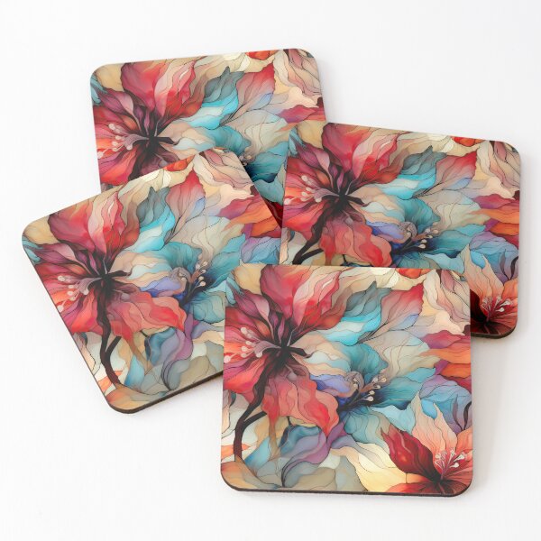 Item preview, Spring Vibe “Stained Glass” design - floral, leaves and colourful designed and sold by Chestnut Falls Studio.