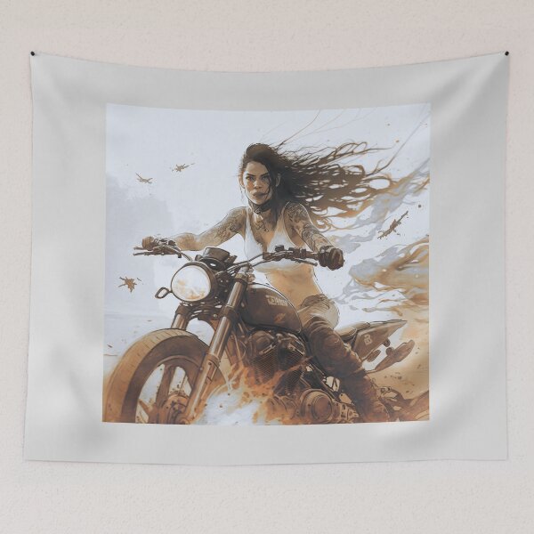 Item preview, Long Haired Biker Woman designed and sold by ianearthcore.
