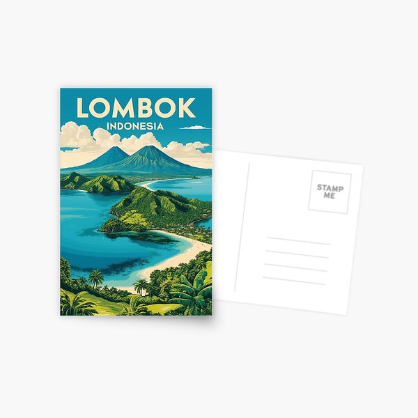 Item preview, Retro Lombok Island Art Print with Exotic Charm designed and sold by Ceemko's Vintage Corner.