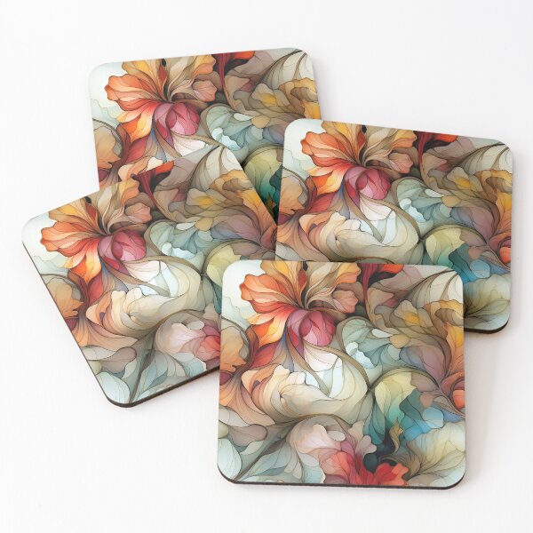 Item preview, Spring Vibe “Stained Glass” design - floral, leaves and colourful designed and sold by Chestnut Falls Studio.