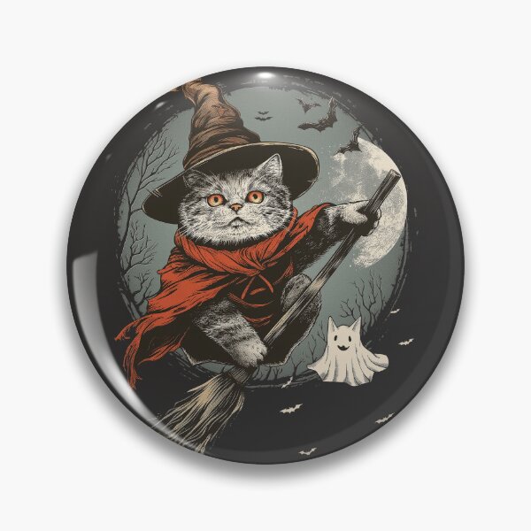 Item preview, A Cat Witch Riding A Broom designed and sold by Wild-Co.
