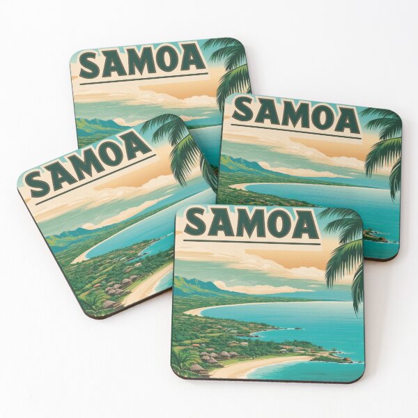 Item preview, Vintage Samoa Art Print Showcasing Island Scenery designed and sold by Ceemko's Vintage Corner.
