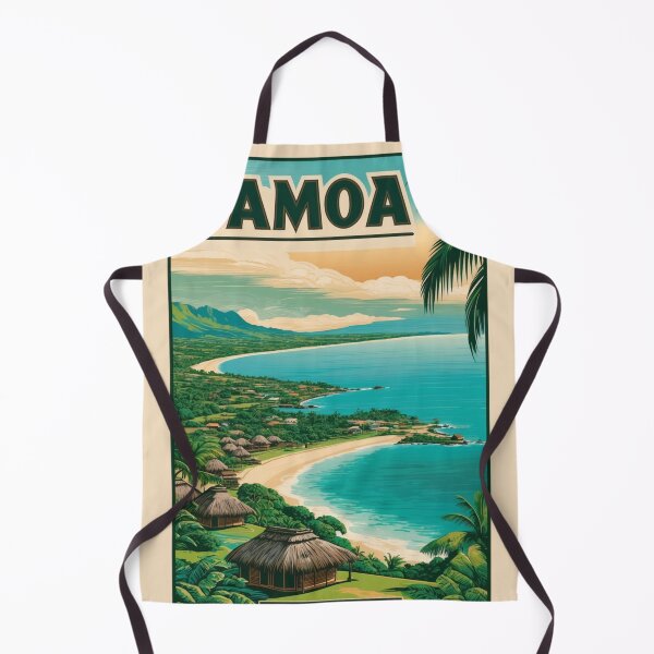 Item preview, Vintage Samoa Art Print Showcasing Island Scenery designed and sold by Ceemko's Vintage Corner.