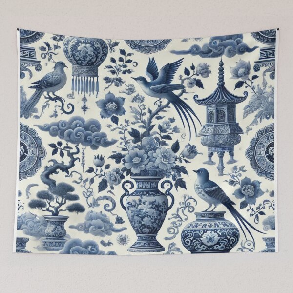 Item preview, Blue chinoiserie designed and sold by TeslaSt0re.