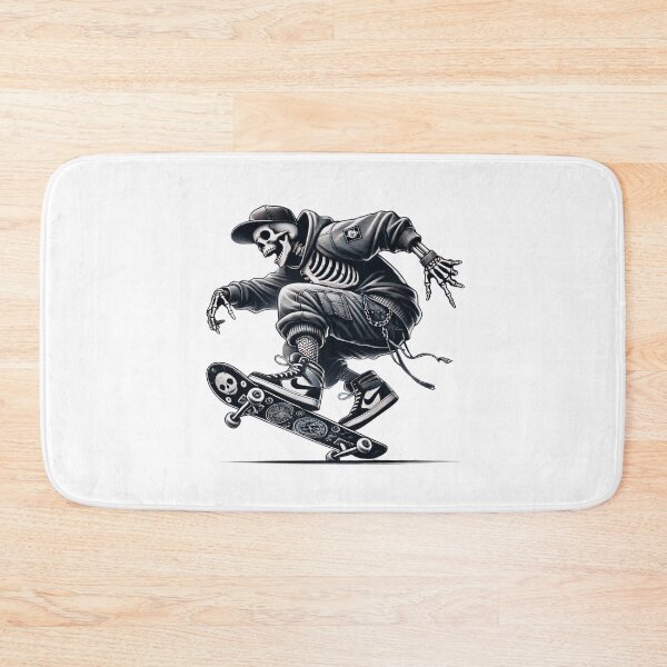 Item preview, Skull-themed skater performing a trick designed and sold by doodlelike.