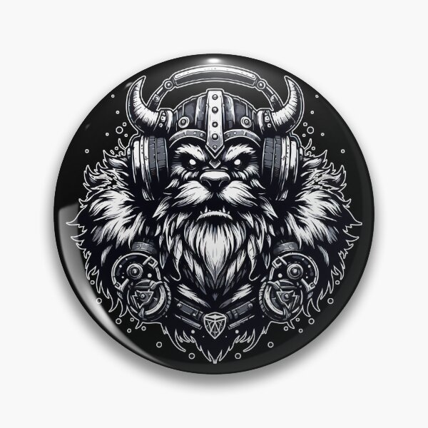 Item preview, Monochromatic Viking Warrior Bear In Headphones designed and sold by TomFrontierArt.