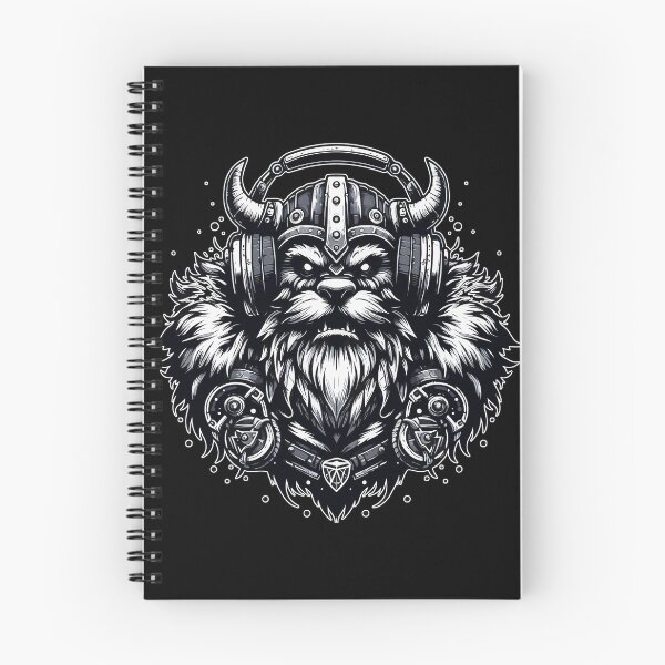 Item preview, Monochromatic Viking Warrior Bear In Headphones designed and sold by TomFrontierArt.