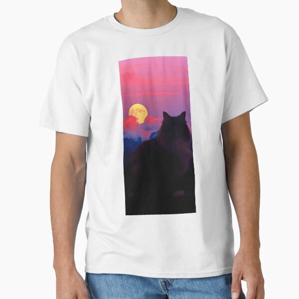 Cat in the moonlight Classic T-Shirt