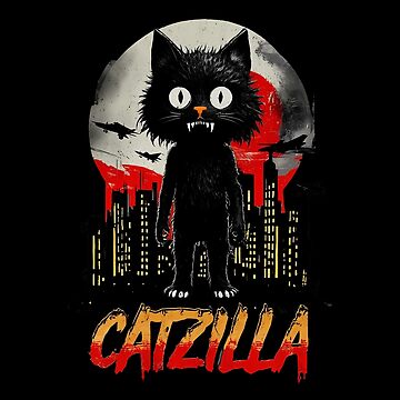 Artwork thumbnail, cat, catzilla, godzilla, kitten, funny,  - Classic T-Shirt by blackBubble1