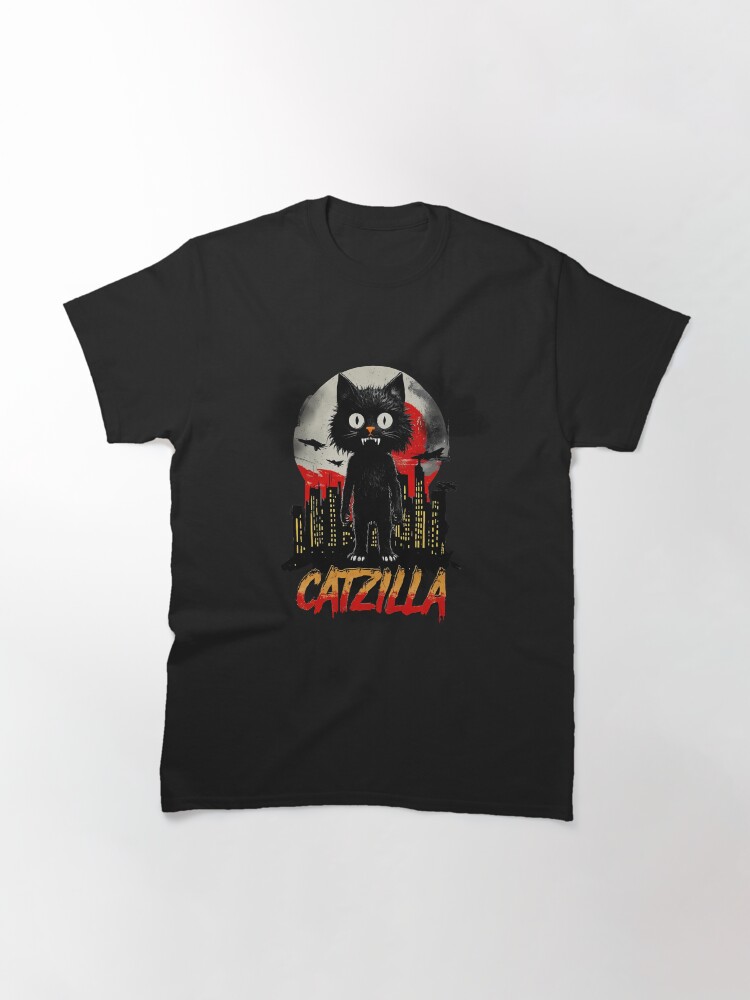 Thumbnail 3 of 7, Classic T-Shirt, cat, catzilla, godzilla, kitten, funny,  - Classic T-Shirt designed and sold by blackBubble1.
