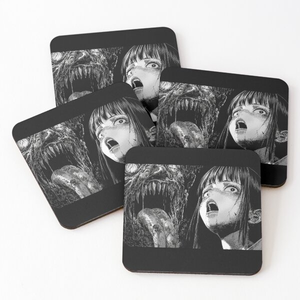 Item preview, Tongue of Terror - black and white horror manga anime girl designed and sold by ForsakenFrames.
