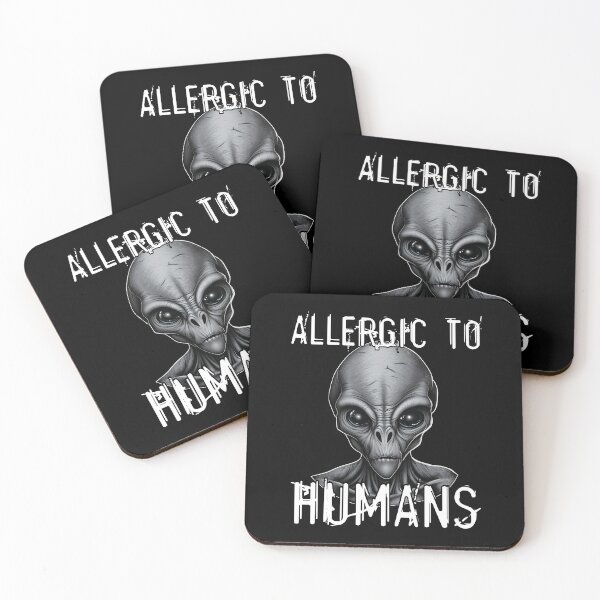 Item preview, Allergic To Humans Funny UFO Alien Humor designed and sold by Vinson-MFG.