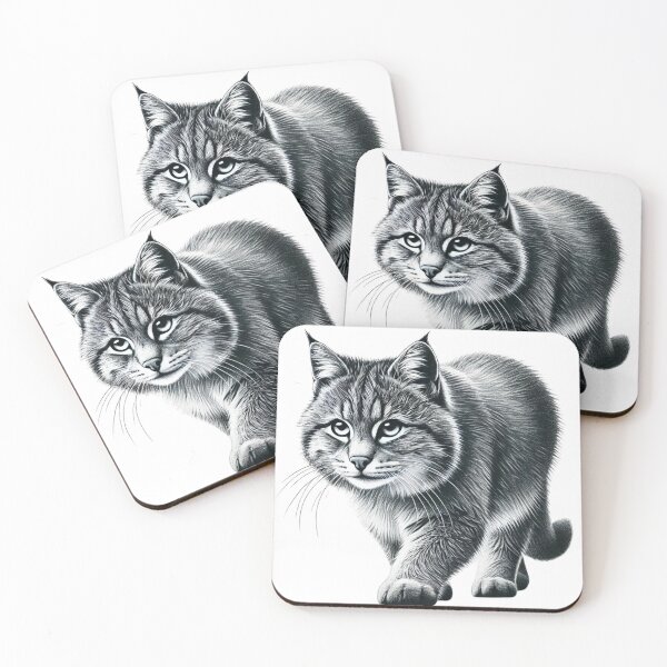 Artikelvorschau, Monochromatische Wildkatze in Buntstift-Eleganz entworfen und verkauft von takeng07.