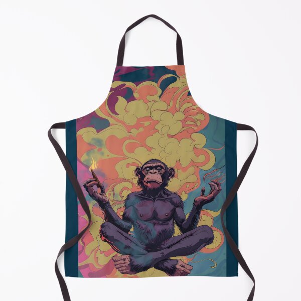 Item preview, Zenned Out Meditating Ape - Holding a Joint designed and sold by ManyMelany.